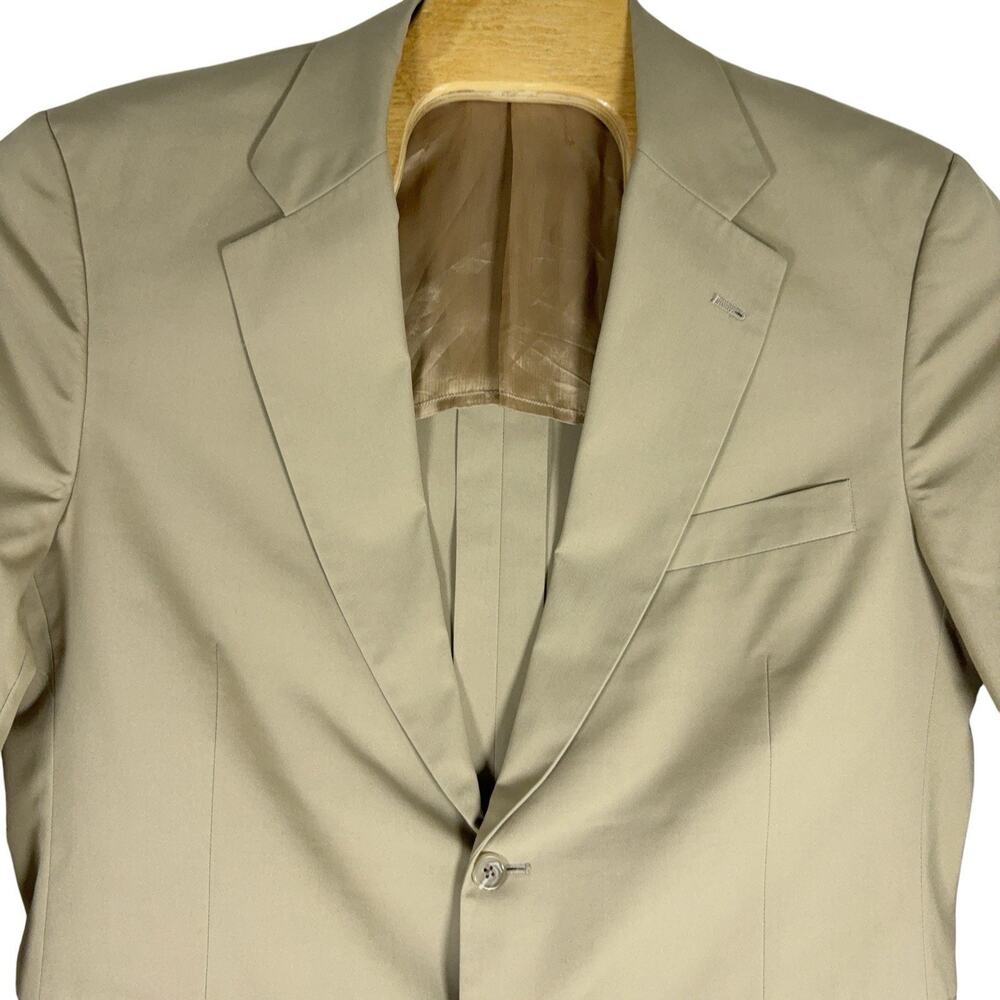 Brooks Brothers BrooksCool Poplin Blazer Men 43R Beige Sport Jacket Coat CoolMax - Picture 3 of 6